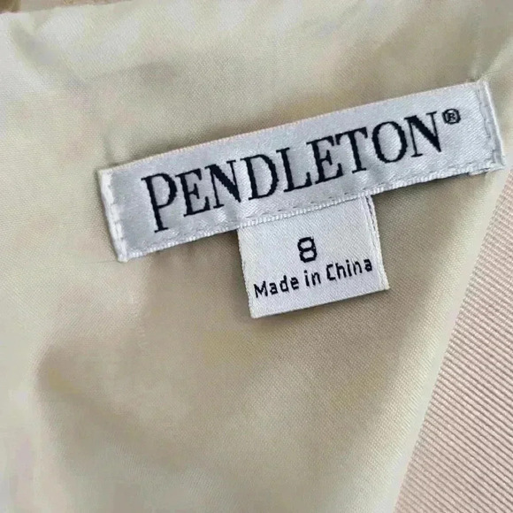 Pendleton Womens Gold Cream NWT New Dress Size 8 Retail $240 - Picture 8 of 11